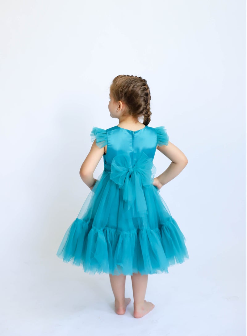 D'Daniela Satin Ruffled Dress - Image 2