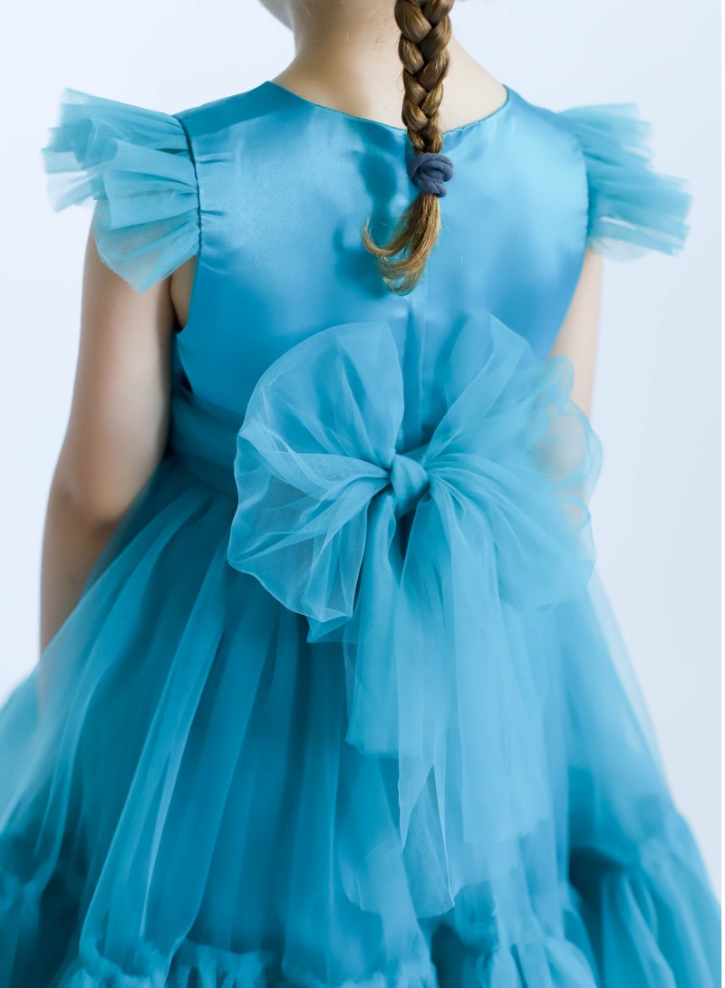 D'Daniela Satin Ruffled Dress - Image 3
