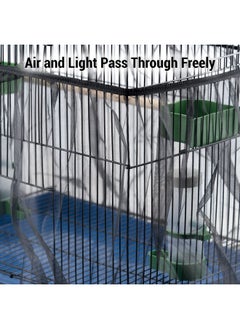 IFAMIO IFAMIO Bird Cage Seed Feather Catcher Adjustable Birdcage Covers Cage Skirt Large Nylon Mesh Netting Universal Bird Cage Net Cover Bird Seed Guard Skirt for Parrot Parakeet Macaw Black  - Image 5