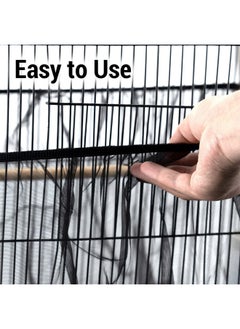 IFAMIO IFAMIO Bird Cage Seed Feather Catcher Adjustable Birdcage Covers Cage Skirt Large Nylon Mesh Netting Universal Bird Cage Net Cover Bird Seed Guard Skirt for Parrot Parakeet Macaw Black  - Image 4