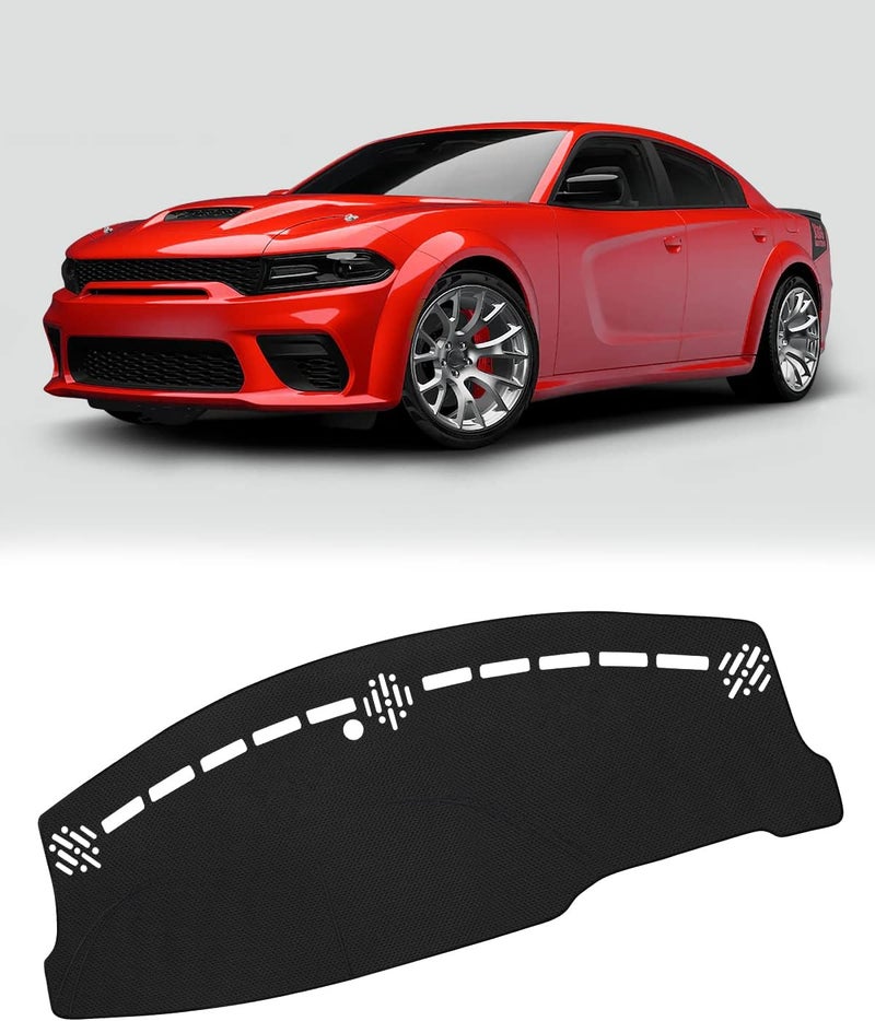 FIILINES Dash Cover Compatible with Dodge Charger 2011–2023 Dashboard Cover Mat for Charger Accessories Sunshade Nonslip Mesh Protector No Glare - Image 1