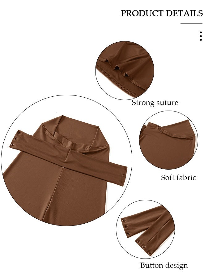 DUNISO Instant Hijab Button Design, Fashion Hijab for Women, Instant Snap Fastener Hijab Inner Cap, Full Cover Head Wraps Scarf, Islam Turban Caps - Image 4