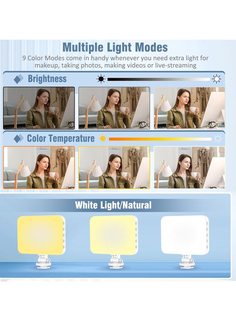 Bukela 60 LED Portable Selfie Light Video Conference Lighting with Clip and  Camera Tripod Adapter Rechargeable 2200 mAh CRI 97+, 9 Light Modes for Phone iPhone Webcam Laptop Photo Makeup  - Image 2