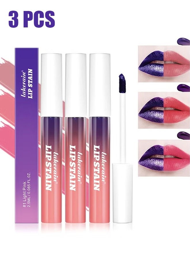 lakerain 3 Pieces Peel Off Lip Tint Stain, Lip Stain Peel Off Tattoo, Waterproof Transfer Proof Long Lasting Lip Stain Tint Lip Large, Highly Pigmented Matte Finish Lipstick  - Image 1
