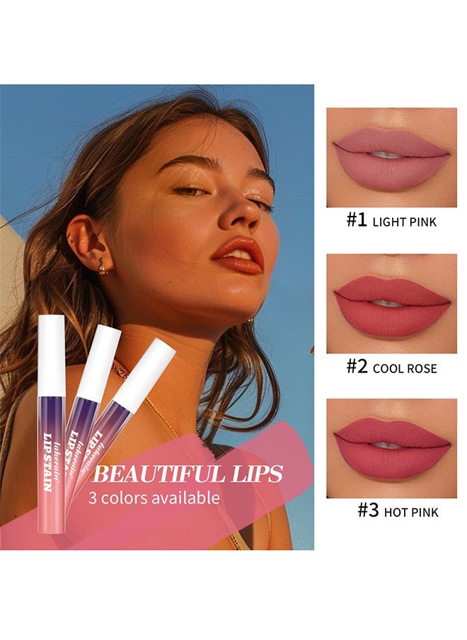 lakerain 3 Pieces Peel Off Lip Tint Stain, Lip Stain Peel Off Tattoo, Waterproof Transfer Proof Long Lasting Lip Stain Tint Lip Large, Highly Pigmented Matte Finish Lipstick  - Image 3