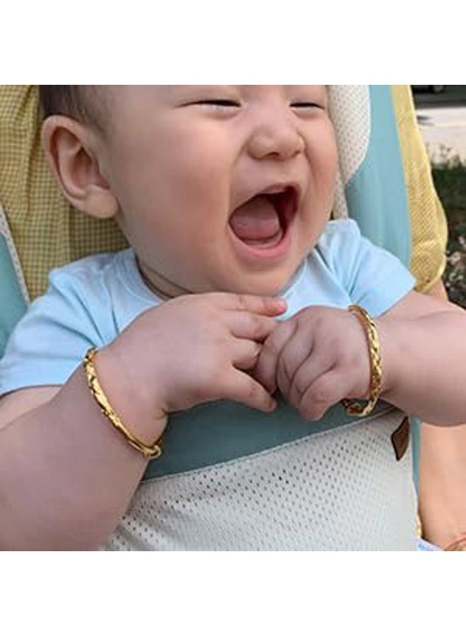 Ethlyn 2pcs/lot 18K Gold Plated Stars Children Kids Lucky Bangles &bracelets Birthday Present for boys and girls, 5cm, gold plated - Image 4