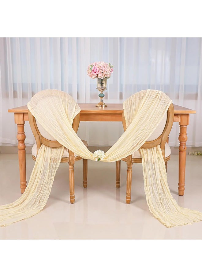 meayul Translucent Table Runner Chessian Tablecloth, Cheesecloth Table Runner, Cheese Cloth Boho Gauze Table Runner for Wedding Bridal Baby Shower Birthday Party Rustic Sheer Boho Table Decorations  - Image 5