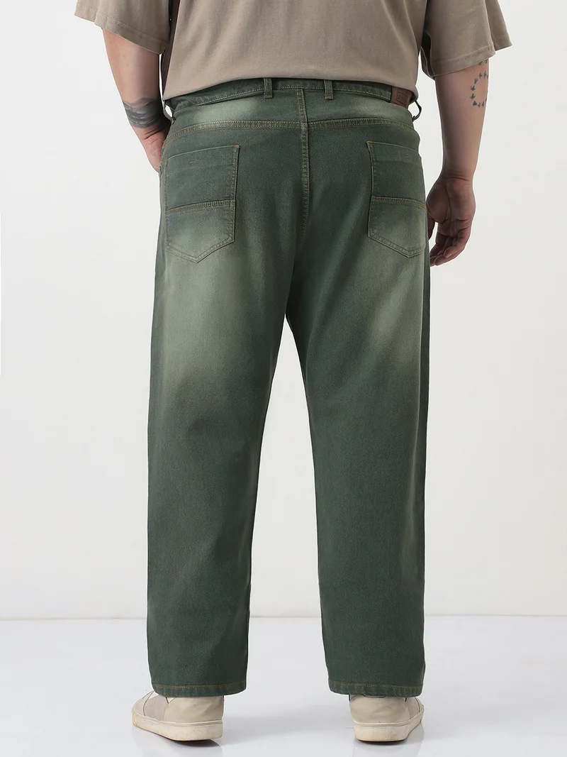 Urbano Fashion  Urbano Plus Men's Dark Grey Straight Fit Heavy Washed Jeans Stretchable  | Best Price UAE