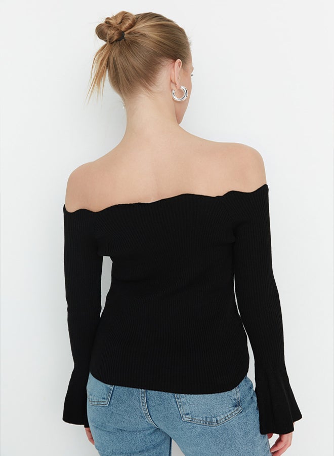 trendyol Black Carmen Collar Knitwear Sweater TWOAW22KZ2218 - Image 4