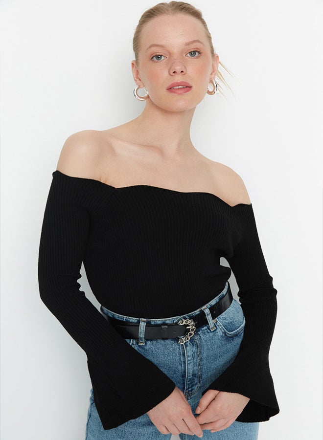 trendyol Black Carmen Collar Knitwear Sweater TWOAW22KZ2218 - Image 2