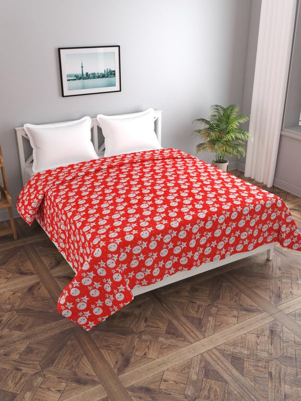 MORADO 190 GSM Flannel Super Soft Warm Double Bed Quilt CoverDuvet CoverRajai CoverBlanket Cover for Winters with Zipper 90x100 Inches Dark Red - Image 1