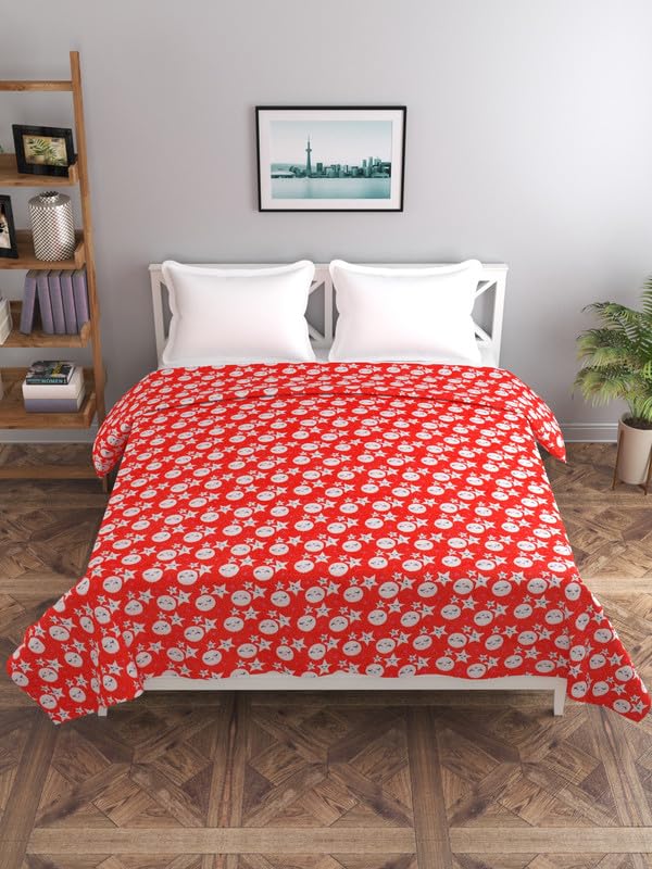 MORADO 190 GSM Flannel Super Soft Warm Double Bed Quilt CoverDuvet CoverRajai CoverBlanket Cover for Winters with Zipper 90x100 Inches Dark Red - Image 2