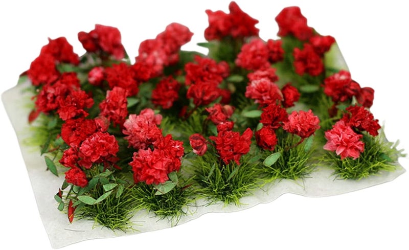 klarako DIY Miniature Mini Realistic Flower Cluster Model Railway Fairy Garden Micro Landscape Terrain Grass Building Materials Scenery Diorama  Rose - Image 3