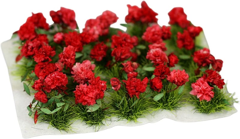 klarako DIY Miniature Mini Realistic Flower Cluster Model Railway Fairy Garden Micro Landscape Terrain Grass Building Materials Scenery Diorama  Rose - Image 1