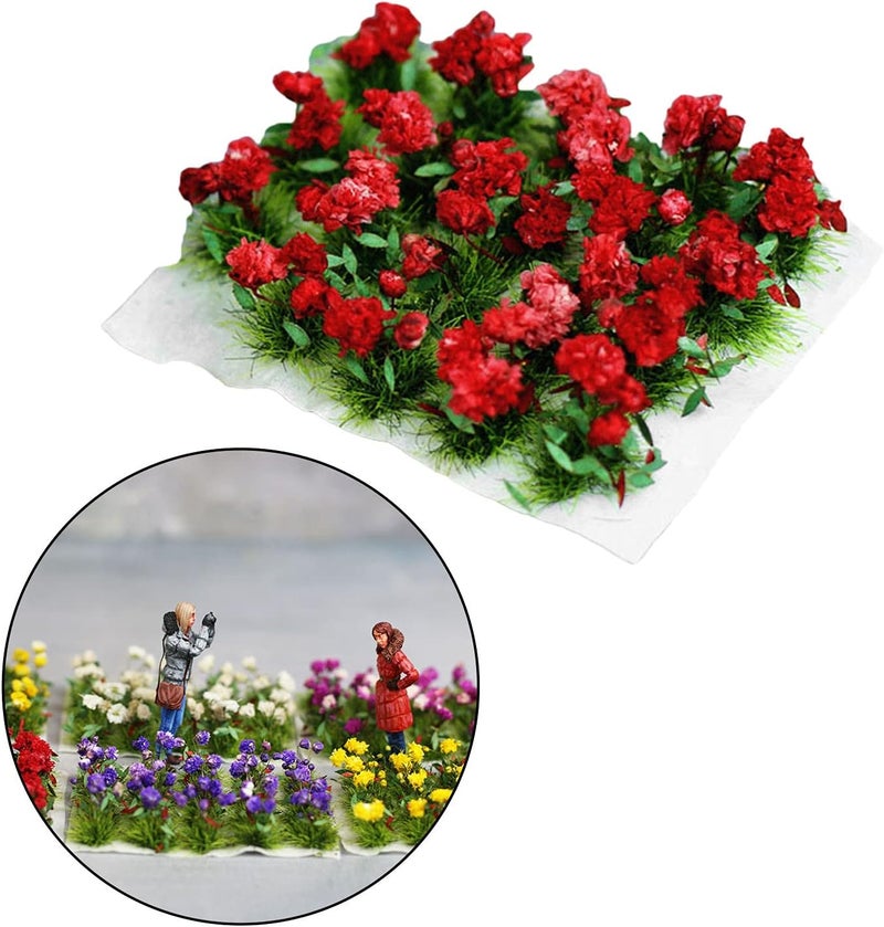 klarako DIY Miniature Mini Realistic Flower Cluster Model Railway Fairy Garden Micro Landscape Terrain Grass Building Materials Scenery Diorama  Rose - Image 4