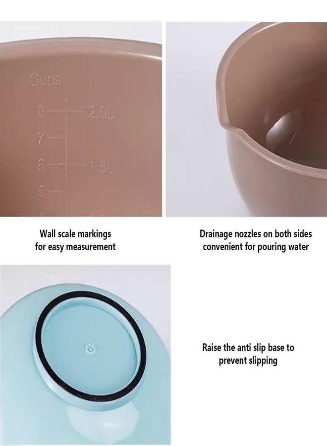 SCWBOEII Nesting Plastic Mixing Bowls, Set Of 3, 1.5 quart, 2 quart, 2.5quart, Nesting Bowls with Non Slip Base and Easy Pour Spout, Dishwasher Safe - Image 4