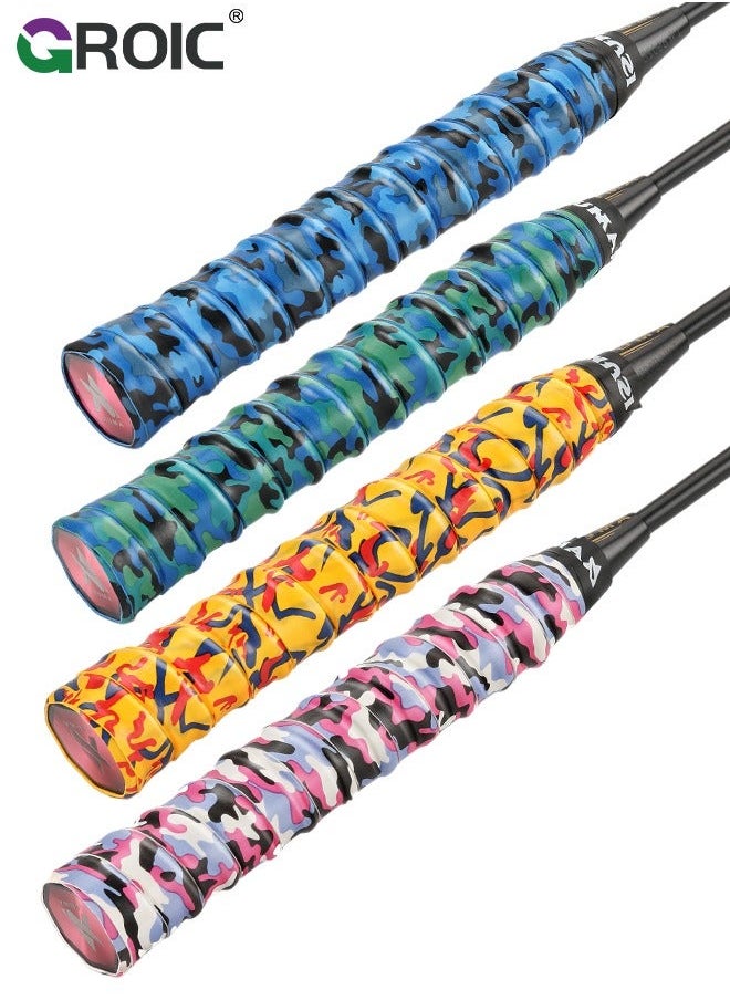 GROIC - 4 Pcs Racket Grips Anti Slip Perforated Super Absorbent Overgrip, Handle Wrap, Professional Grip Tape for Pickleball, Tennis, Badminton, Squash Racket, and Bike Handlebars, Fishing Poles, Etc - Image 1