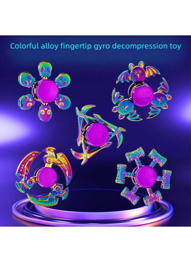 Fingertip Gyro Metal Digital Math Finger Luminous Crystal Children Explosions Stall Decompression Toys Wholesale-Color:full Moon Machete-Specifications:Plastic Box/white Paper Box (optional Default Plastic Box)  - Image 3