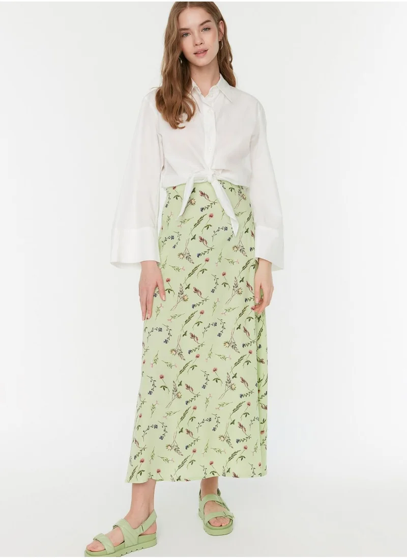 ترينديول Floral Print High Waist Skirt