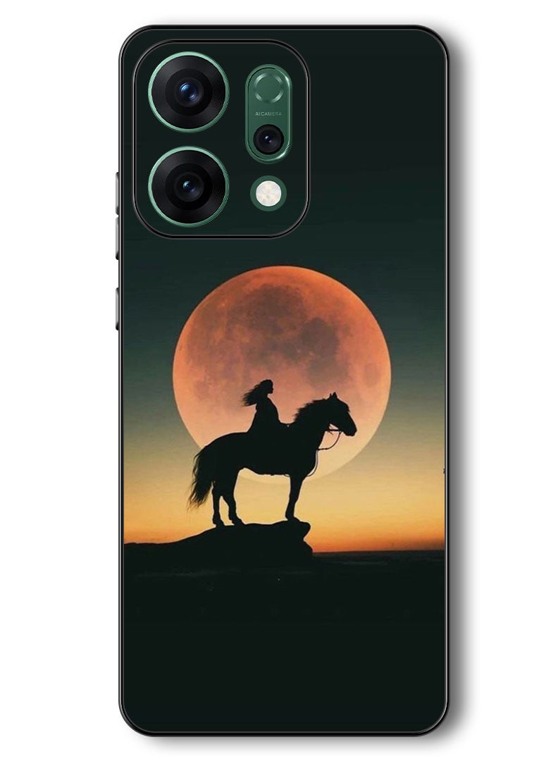 Theodor Case Compatible with Oppo Reno 14 6.59 Inch Protection Shockproof Bumper Cover Majestic Horse Sunset - Image 1