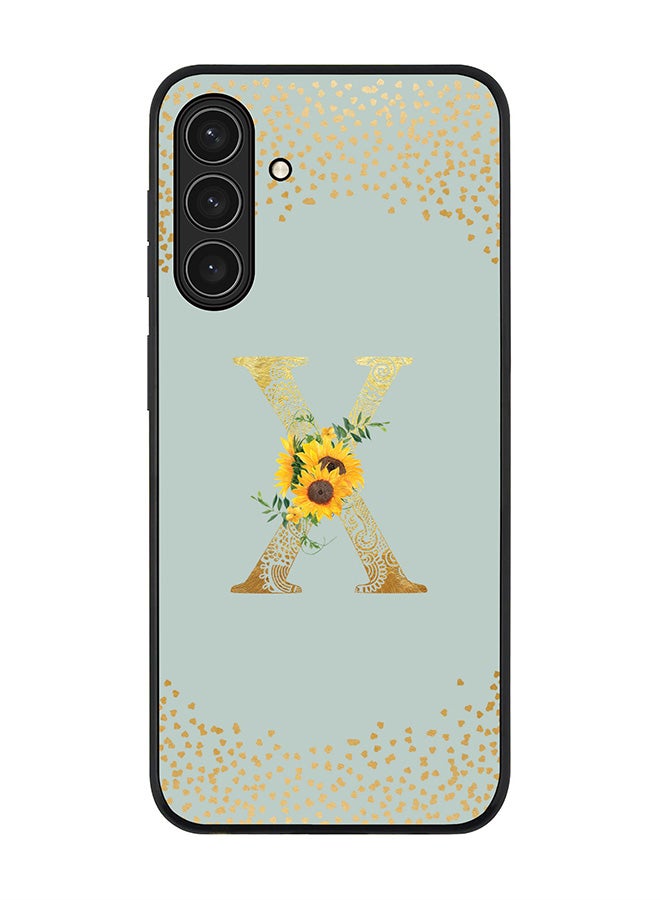 For Samsung Galaxy A26 5G Case,Slim fit Camera Protection, Shockproof Thin Phone cover  - Custom Floral Monogram - X  (Light Grey )