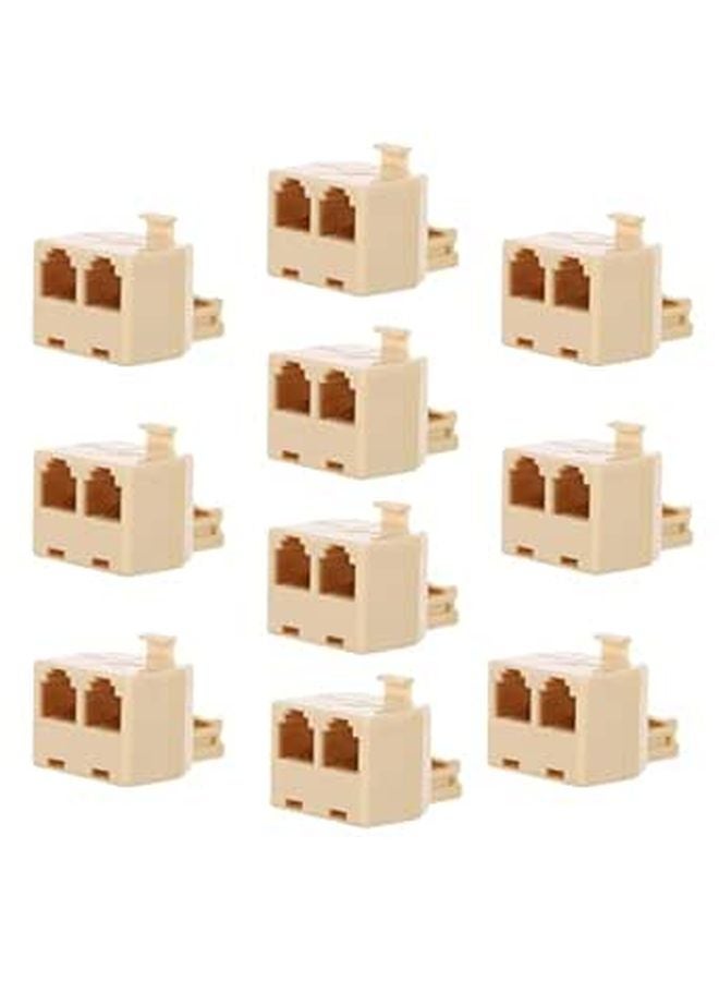 2 Way Telephone Line Splitter Adapter for Wall Socket Fax Machine Modem Phone Plug Converter - Image 1