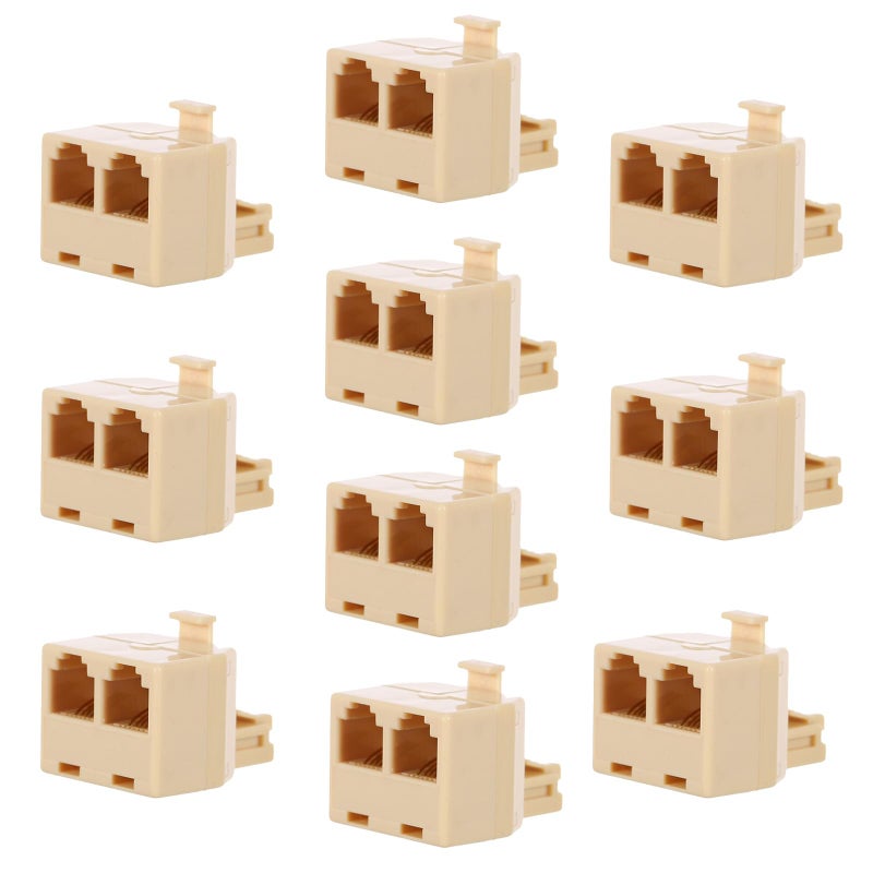 2 Way Telephone Line Splitter Adapter for Wall Socket Fax Machine Modem Phone Plug Converter - Image 2