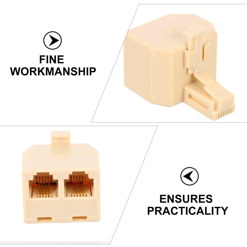 2 Way Telephone Line Splitter Adapter for Wall Socket Fax Machine Modem Phone Plug Converter - Image 4
