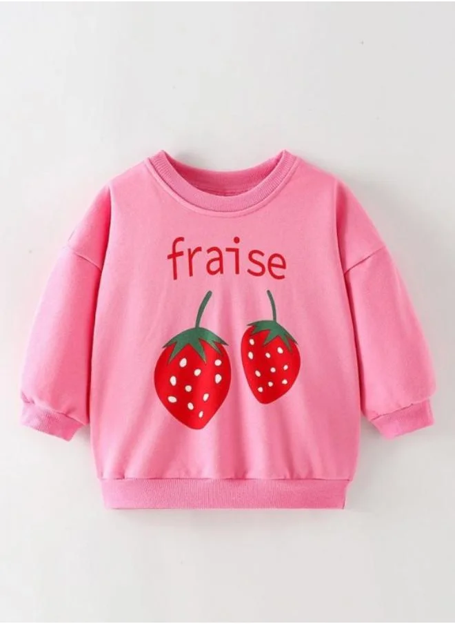 YUNIQEE Pink Printed Long Sleeve Crew Neck T-Shirt