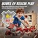 Tiny Force Fire Rescue Set Fire Truck with Ladder Toy Helicopter Motorcycle Fire Water Pump Emergency Pretend Play Toys for Kids Toddlers - Image 4