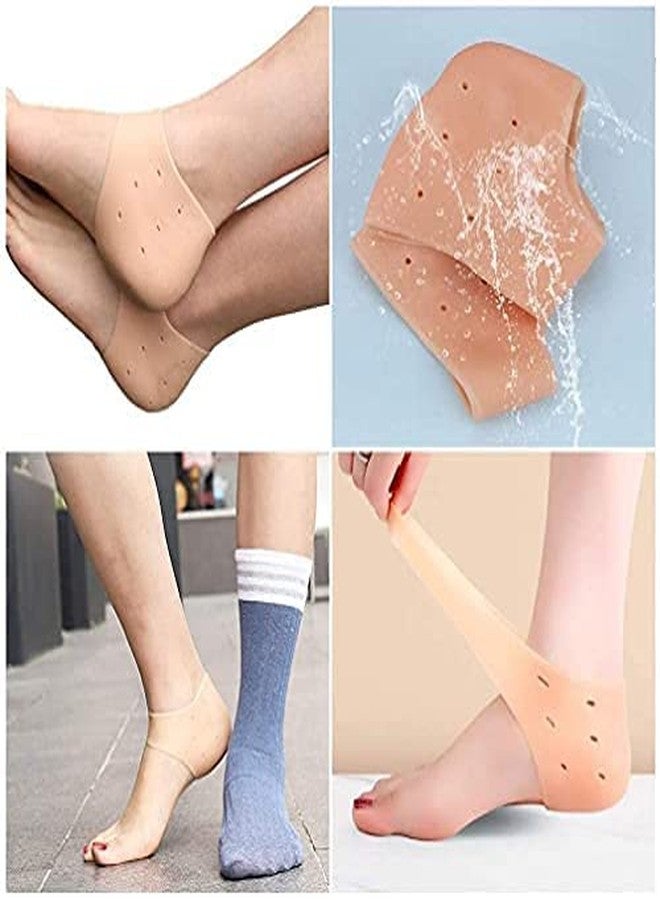 FLYWELL Arch Support Sleeves Sock For Comfort Gel Pad Cushions For Foot Pain Relief 1 Pair, Moisturizing Gel Heel Socks 1 Pair,Silicone Heel Pad Socks 1Pair,|Pack Of-3,Multicolour - Image 4