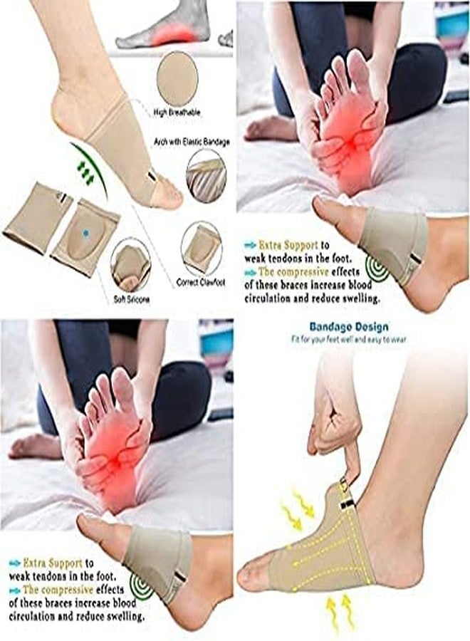 FLYWELL Arch Support Sleeves Sock For Comfort Gel Pad Cushions For Foot Pain Relief 1 Pair, Moisturizing Gel Heel Socks 1 Pair,Silicone Heel Pad Socks 1Pair,|Pack Of-3,Multicolour - Image 2