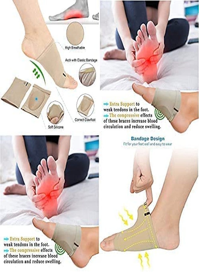 FLYWELL Arch Support Sleeves Sock For Comfort Gel Pad Cushions For Foot Pain Relief 1 Pair, Moisturizing Gel Heel Socks 1 Pair,Silicone Heel Pad Socks 1Pair,|Pack Of-3,Multicolour - Image 3