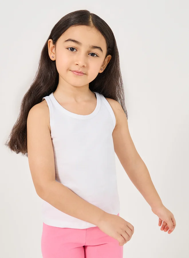 ستايلي Styli Solid Round Neck Vest