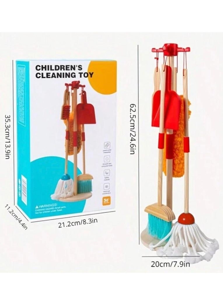 RedMapleTEK Wooden Detachable Kids Children Cleaning Toy Set Housekeeping Kit - Image 1