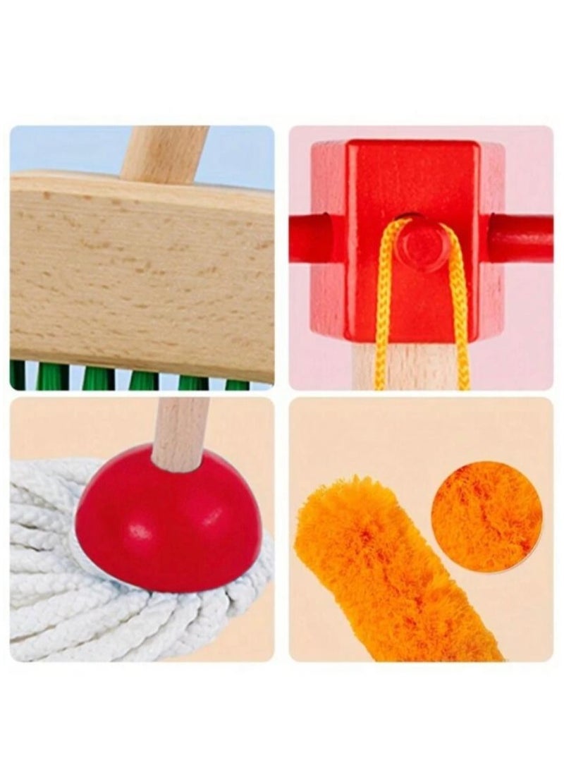 RedMapleTEK Wooden Detachable Kids Children Cleaning Toy Set Housekeeping Kit - Image 5