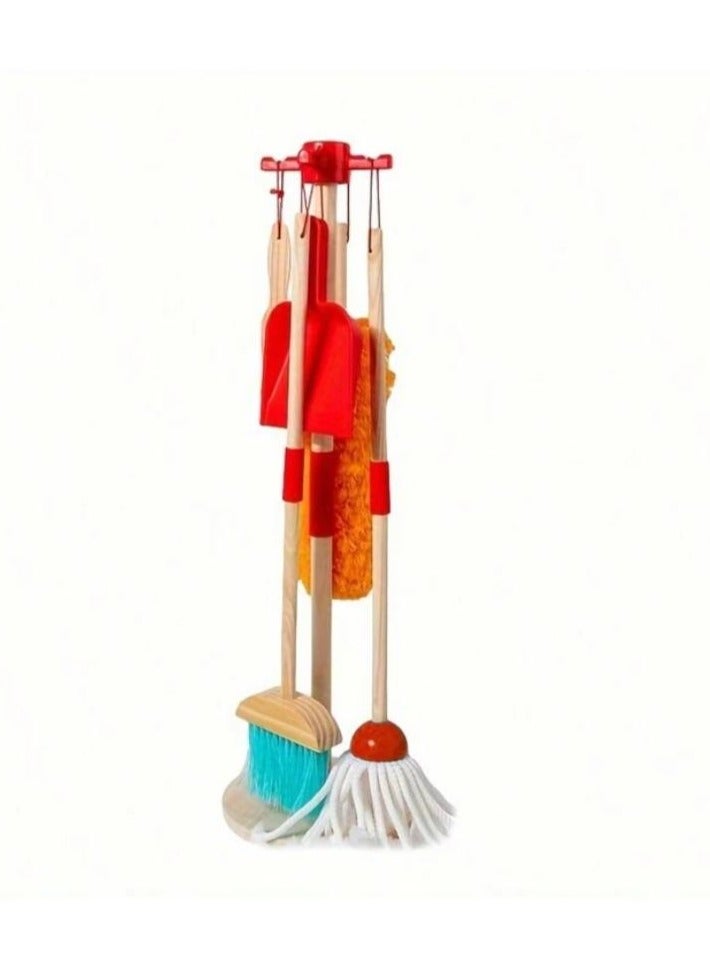 RedMapleTEK Wooden Detachable Kids Children Cleaning Toy Set Housekeeping Kit - Image 2