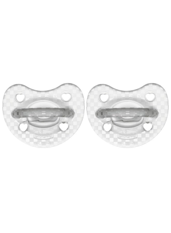 Chicco PhysioForma Crystal Silicone Pacifier 2-6m Transparent x2 - Image 3
