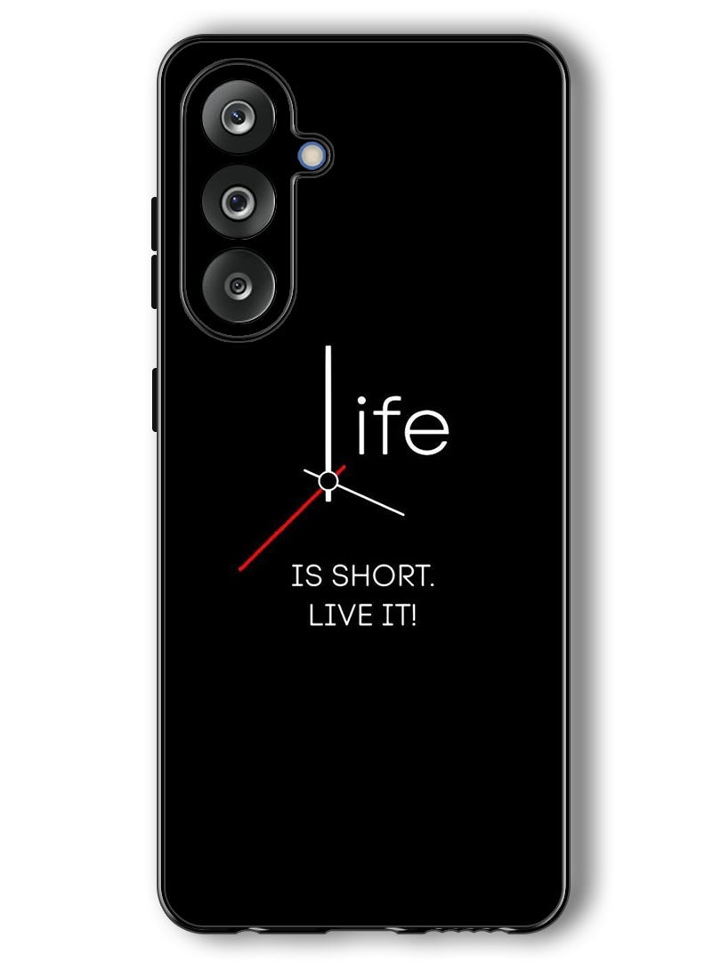 Theodor Case Compatible with Samsung Galaxy F36/ M36 6.7 Inch Protection Shockproof Bumper Cover Life is Short - Image 1
