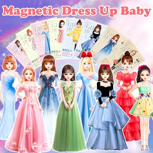 Daniel Axel Magnetic Dress Up Dolls Magnetic Doll Dress Up Kits Magnetic Paper Dolls Pretend Play Set for Girls Ages 4 Years and Up Kids Travel Activities Road Trip Car Ride Interactive Learning Imagine Gift - Image 5