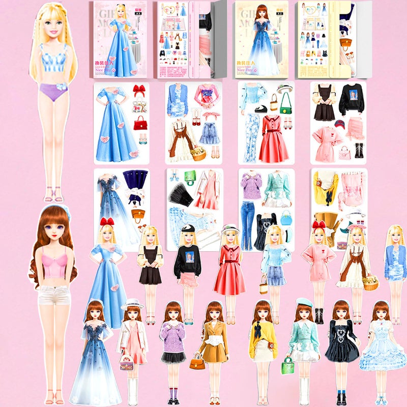 Daniel Axel Magnetic Dress Up Dolls Magnetic Doll Dress Up Kits Magnetic Paper Dolls Pretend Play Set for Girls Ages 4 Years and Up Kids Travel Activities Road Trip Car Ride Interactive Learning Imagine Gift - Image 3