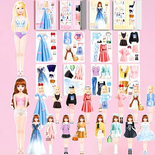 Daniel Axel Magnetic Dress Up Dolls Magnetic Doll Dress Up Kits Magnetic Paper Dolls Pretend Play Set for Girls Ages 4 Years and Up Kids Travel Activities Road Trip Car Ride Interactive Learning Imagine Gift - Image 1