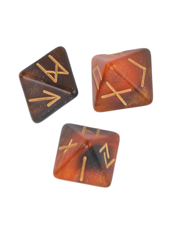 VGEBY 3Pcs Rune Dice 8 Sided Star Sky Mystic Vivid Colors Astrology Learning Prediction Polyhedral Dice Set for Adults (Black Gold) Rune Dice - Image 3