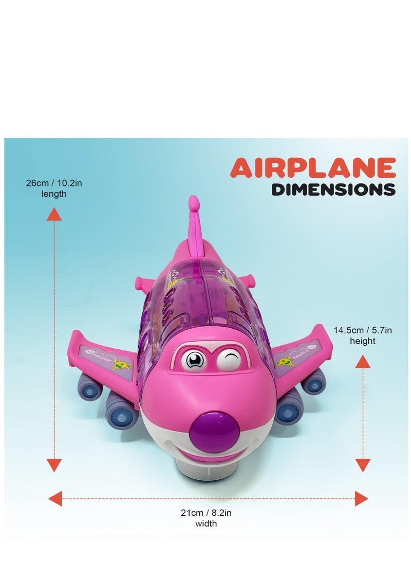 KASTWAVE - Kids Airplane Toy, Pink Toddler Airplane Toys for Girls W/Colorful Lights Music & Toy Airplane Sounds, 360 Automated Wheels, for Birthday Gifts Toddler Girls Toys 2 3 4 5 6 7-Year-Old Up - Image 1