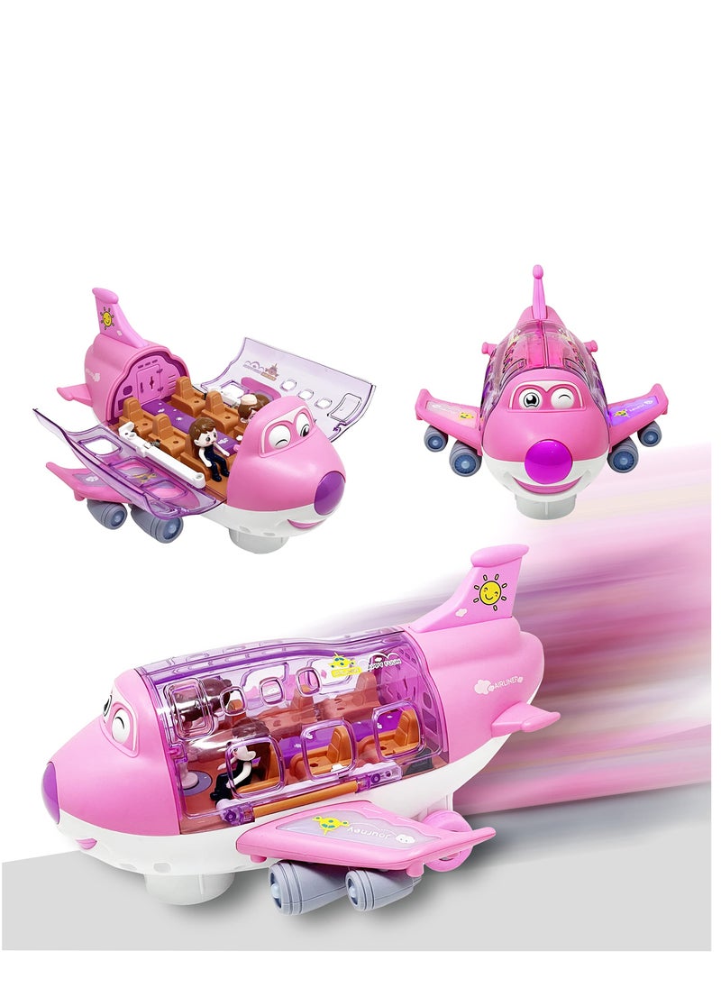KASTWAVE - Kids Airplane Toy, Pink Toddler Airplane Toys for Girls W/Colorful Lights Music & Toy Airplane Sounds, 360 Automated Wheels, for Birthday Gifts Toddler Girls Toys 2 3 4 5 6 7-Year-Old Up - Image 1
