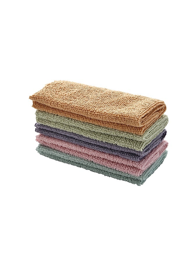 LAWAZIM 5 Piece Cleaning Towel - 30x30cm - Highly Absorbent Reusable Microfiber Towels with Lint-Free Texture - Ideal for Kitchen, Car, Glass, and Multi-Surface Cleaning Multi-Colors - Image 2