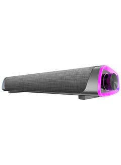 LOOPITYS USB Wired Computer Speaker, RGB Computer Sound Bar Desktop Speaker, 3D Stereo Surround Sound Box with Volume Knob 3.5mm Audio Input for Desktop PC Laptop Smartphone Tablet  - Image 1