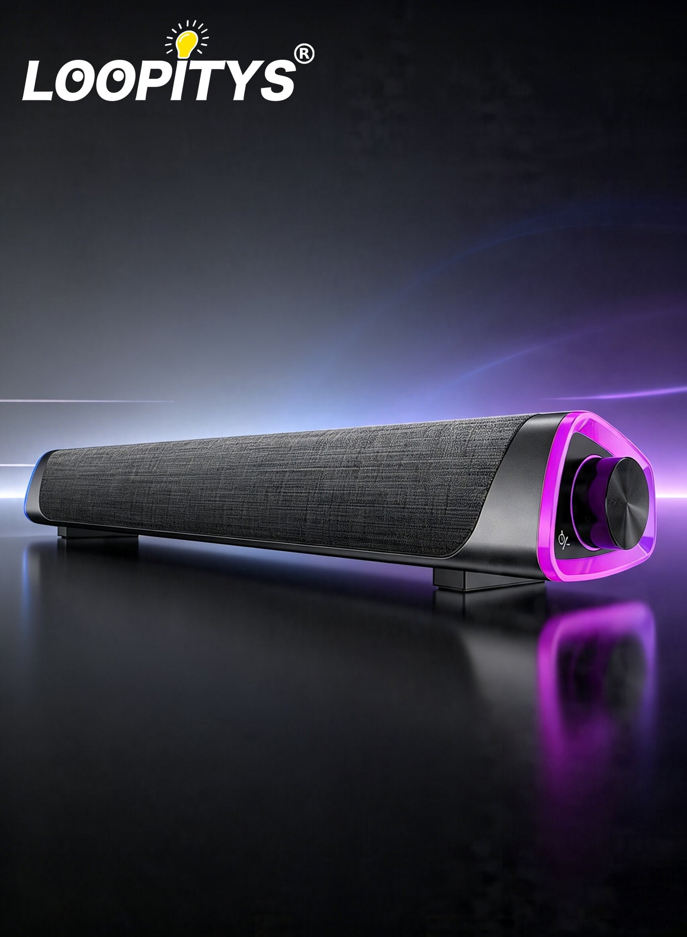 USB Wired Computer Speaker, RGB Computer Sound Bar Desktop Speaker, 3D Stereo Surround Sound Box with Volume Knob 3.5mm Audio Input for Desktop PC Laptop Smartphone Tablet