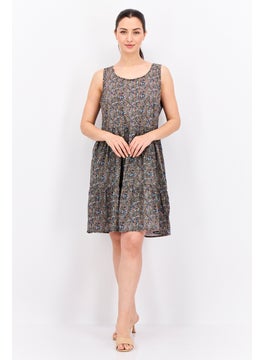 Swiss Alps Women Floral Print Mini Dress, Black Combo  - Image 4