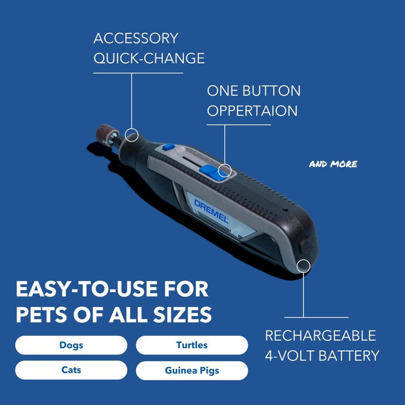 Dremel PawControl 7760-PGK Dog Nail Grinder and Trimmer - Cordless & Rechargeable Pet Grooming Tool Kit - Safe and Humane for Dogs, Cats, and Small Animals - Image 3